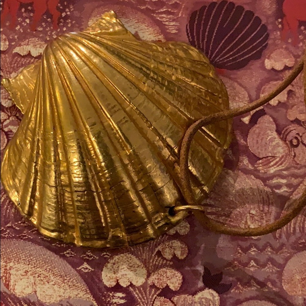 Gold Seashell Statement Necklace - image 3